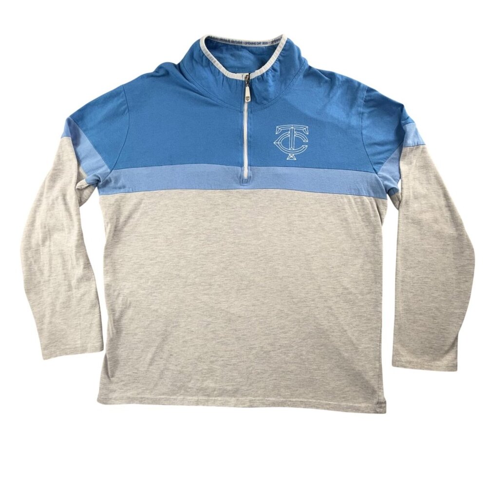 Minnesota Twins MLB Pullover Mens 2XL Blue Gray Opening Day SGA 1/4 Zip Ford